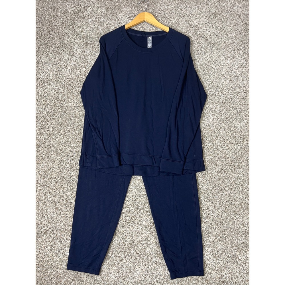 Lou & Grey Signature Softblend Sweatshirt and Sweatpants Set Navy Blue Large